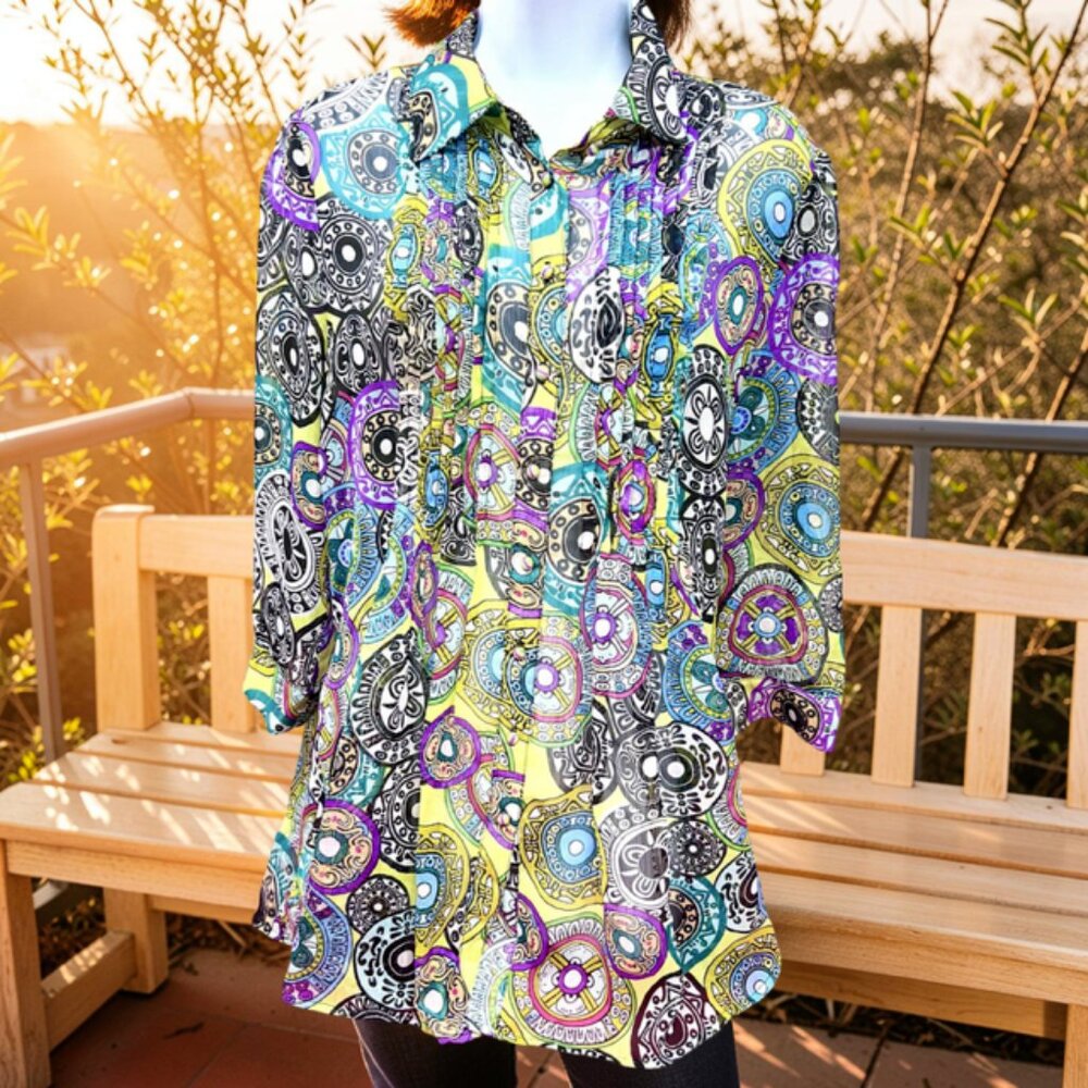4 Blouses Sz  L/XL:  Christina-Susan Graver-Xhillllaration-GRAFF  Long Sleeve(58 - Picture 12 of 16